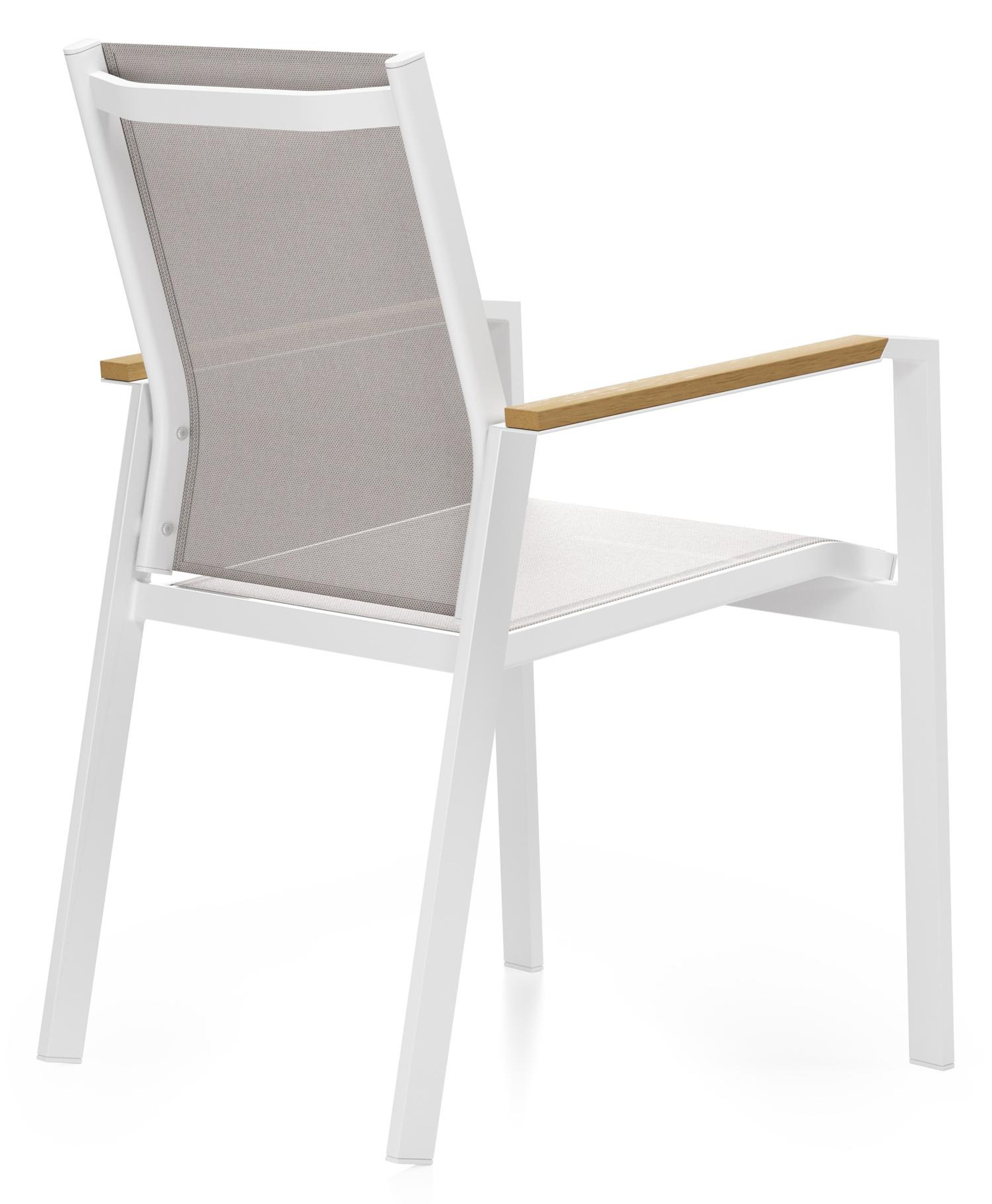 Bahia tuinset in wit aluminium en polywood met 8 stapelbare Bahia tuinstoelen