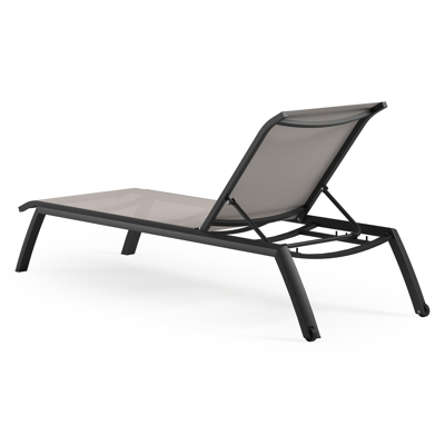 Bari verstelbaar ligbed in zwart aluminium