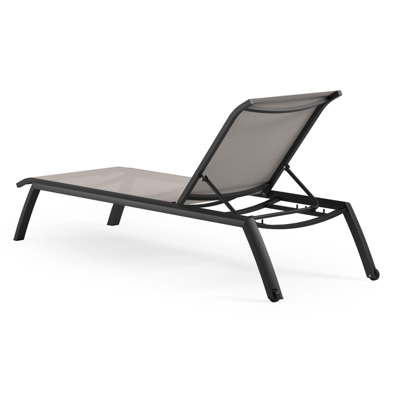 Set van 2 verstelbare Bari ligbedden in zwart aluminium