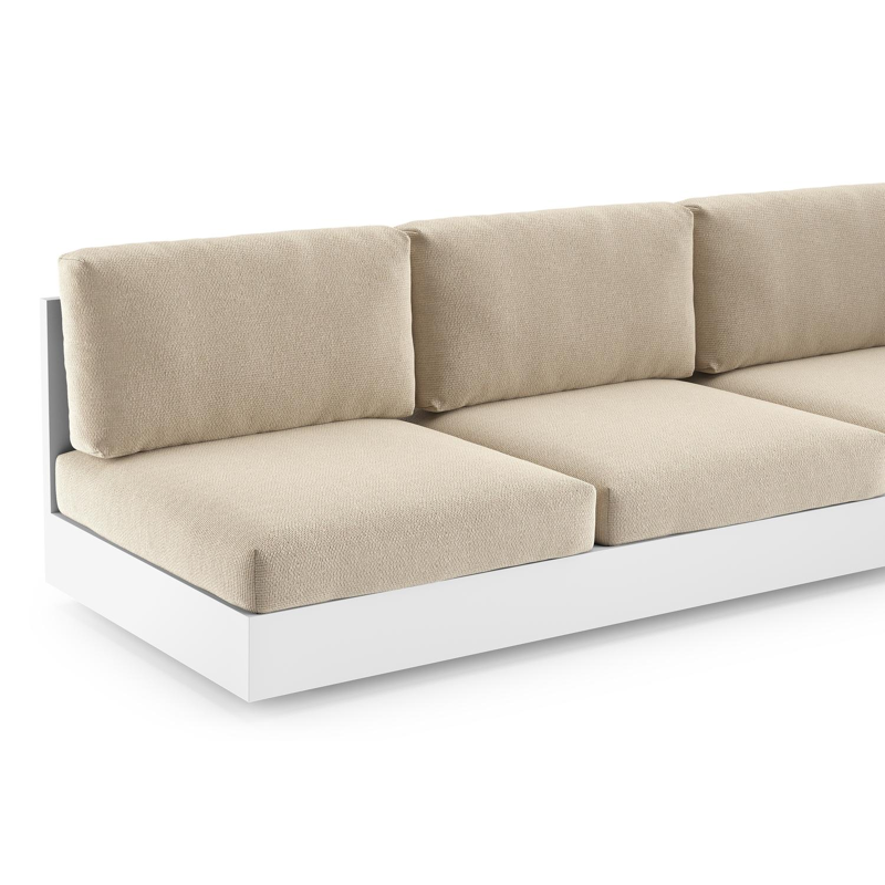 Como loungebank in wit aluminium met althea chalk all weather cosytica kussen