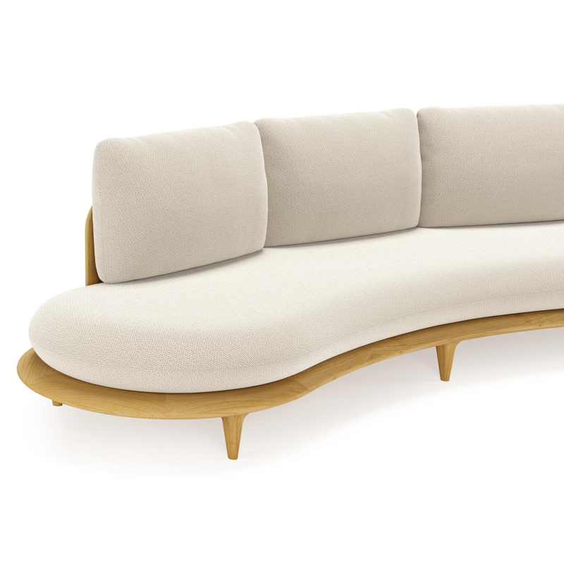 Bomero loungeset in teak met lopi marble all weather sunbrella® luxe kussen