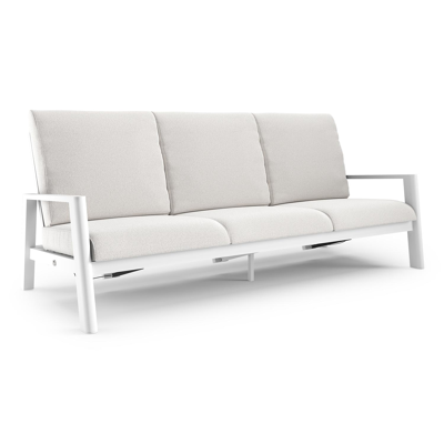 Cirello loungebank in wit aluminium met soul optik all weather solica kussen