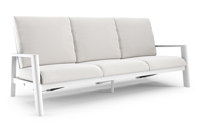 Cirello loungebank in wit aluminium met soul optik all weather solica kussen