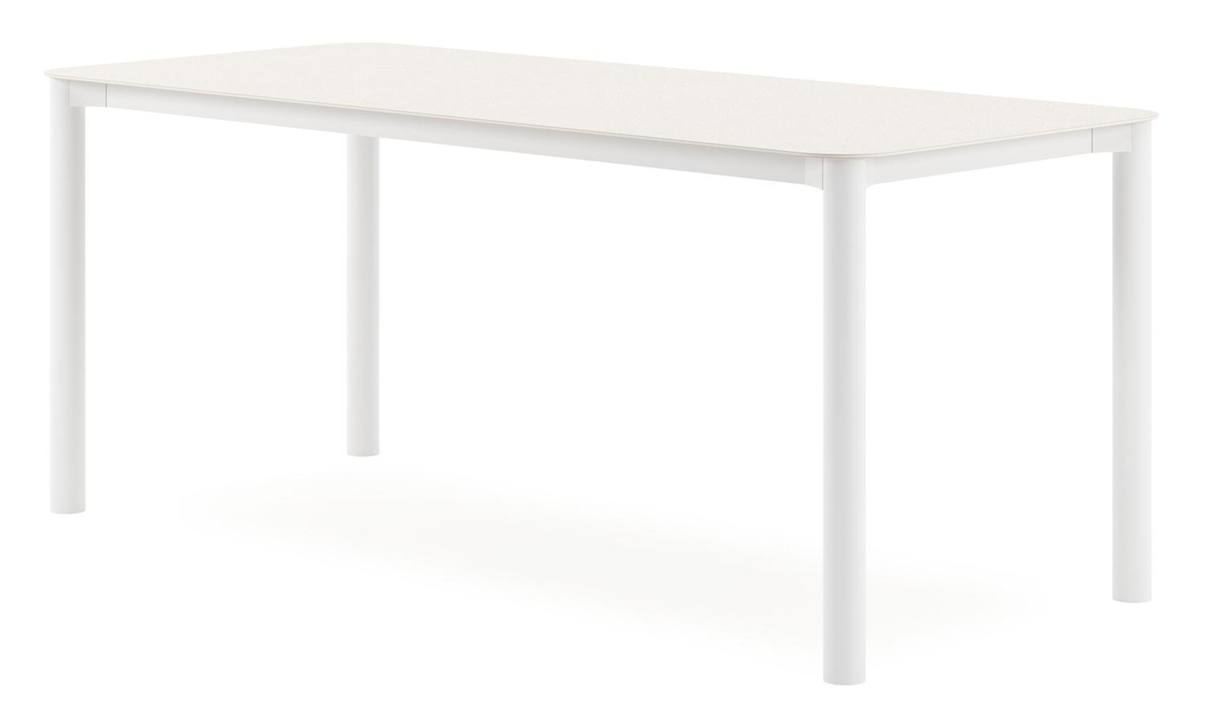 Orso tuintafel rechthoekig afgerond in wit aluminium en volkeramiek beige - L 180 x B 80 x H 75 cm