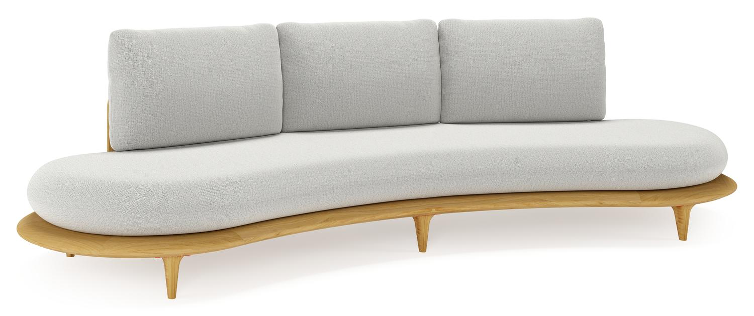 Bomero loungebank in teak met savane nimbus all weather sunbrella® luxe kussen