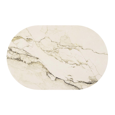 Teramo tuintafel bombo in wit aluminium en volkeramiek Colorado Dunes - L 110 x B 70 x H 73.7 cm