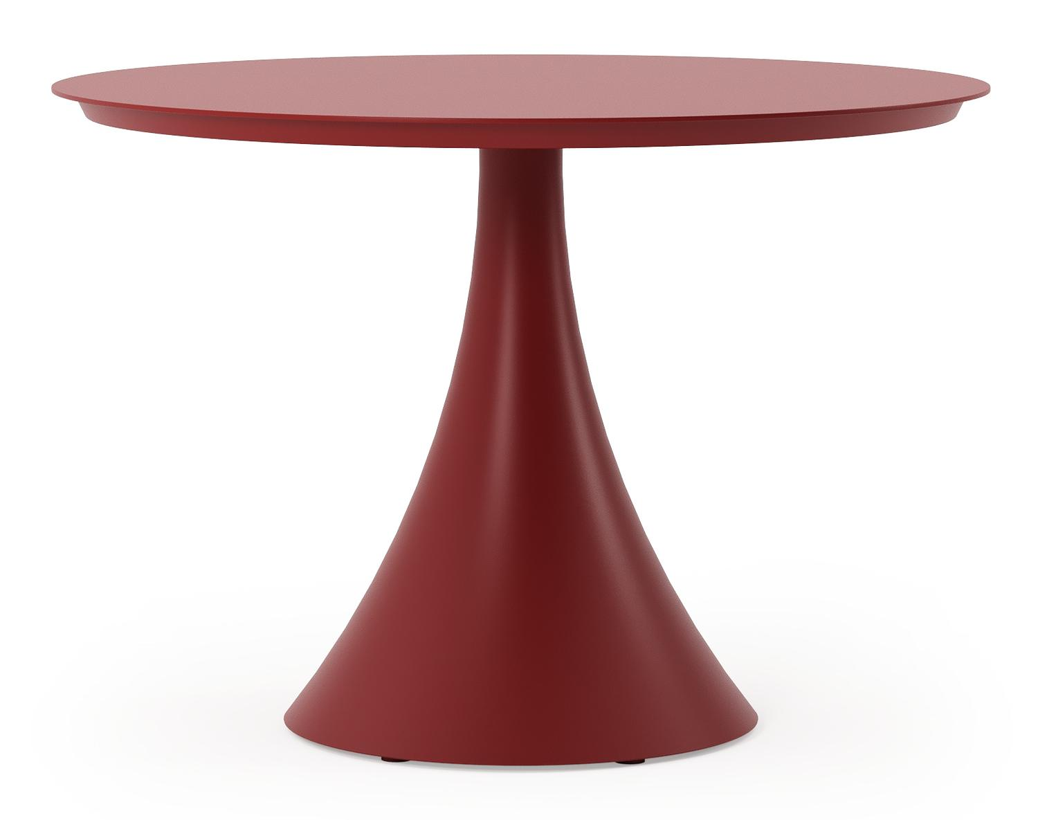 Table de jardin Fano ronde en aluminium ruby - Diam. 110 x H 75 cm