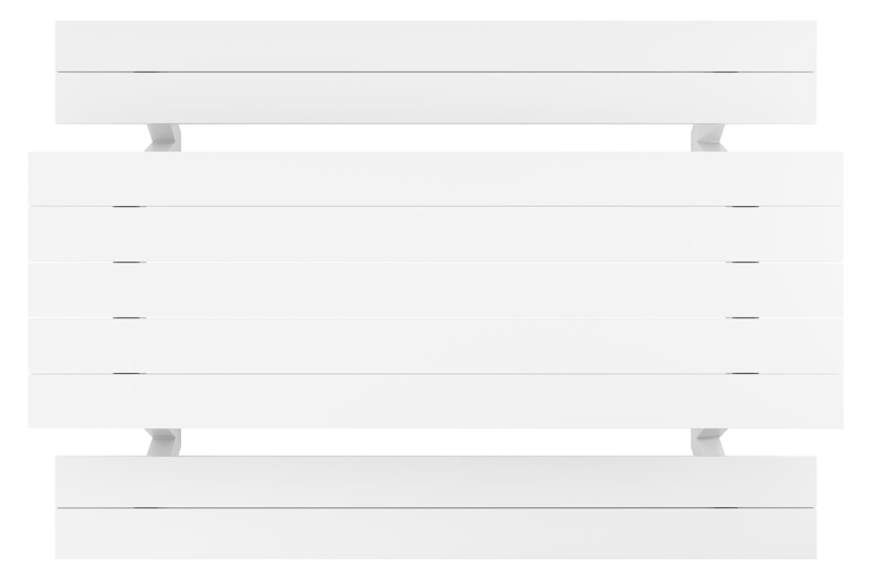 Norma picknicktafel in wit aluminium - L 300 x B 213 x H 74 cm