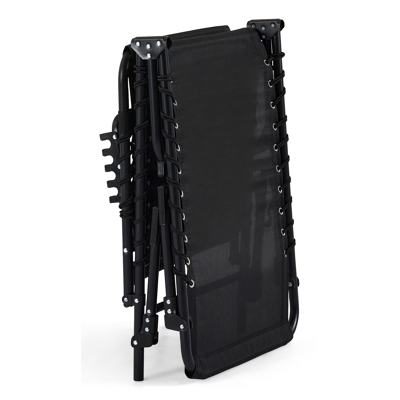 Ensemble de 2 chaises longues réglables Lira en acier noir avec textilène noir