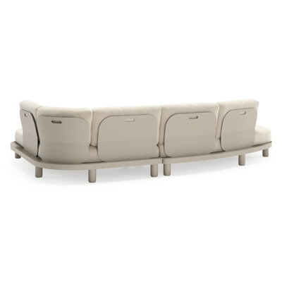 Donato loungehoek in beige aluminium met all weather cosytica Althea Off White kussen