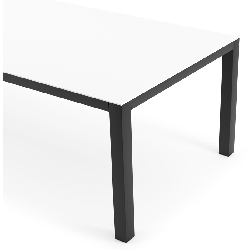 Como tuintafel in zwart aluminium en volkeramiek Arctic White - L 280 x B 110 x H 75 cm