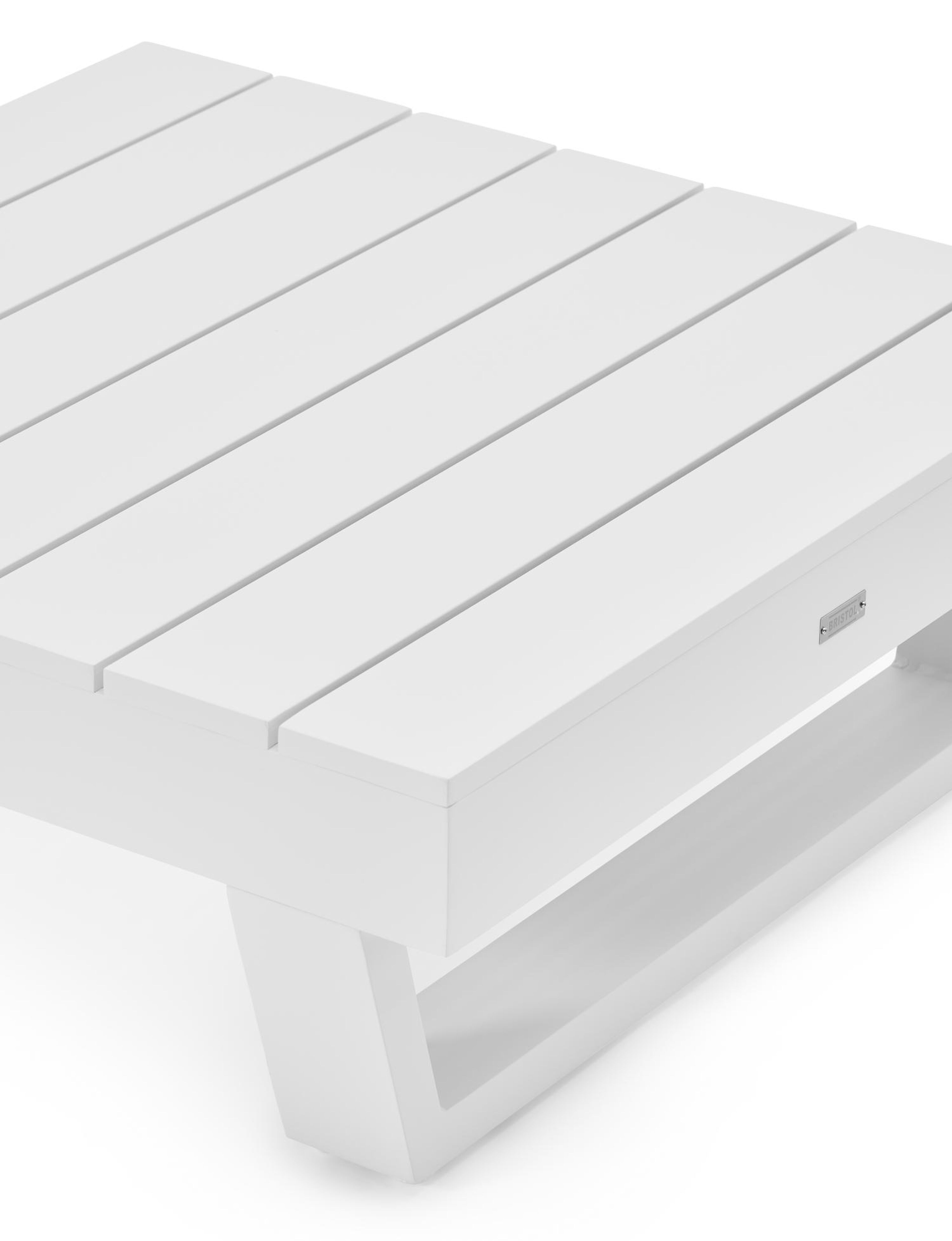 Modica loungetafel in wit aluminium - L 130 x B 72 x H 38 cm