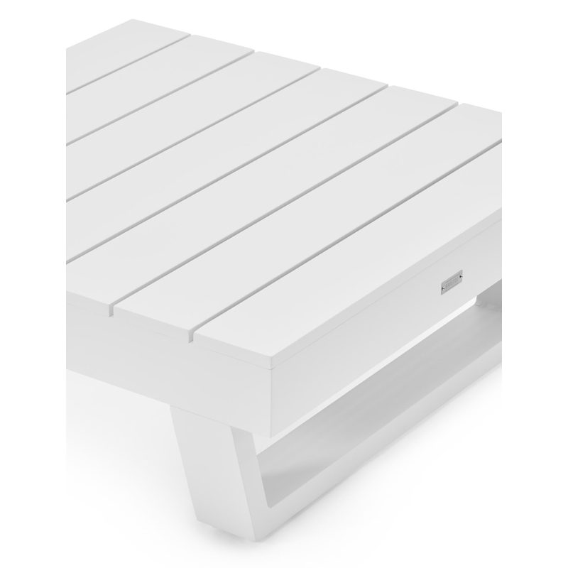Modica loungetafel in wit aluminium - L 72 x B 72 x H 38 cm