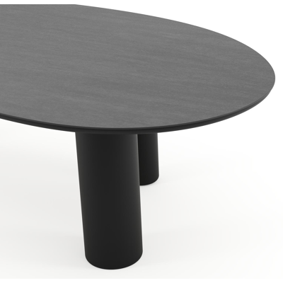Amico tuintafel mango in zwart aluminium en volkeramiek Basalt Black - L 260 x B 130 x H 73.5 cm