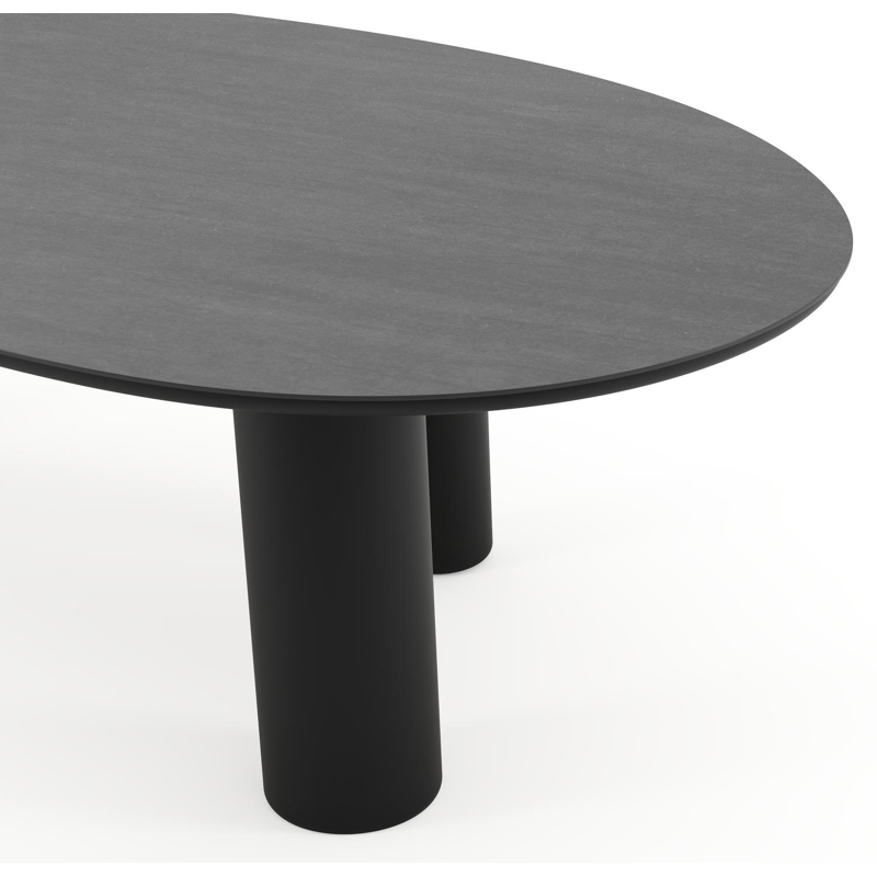 Amico tuintafel mango in zwart aluminium en volkeramiek Basalt Black - L 260 x B 130 x H 73.5 cm