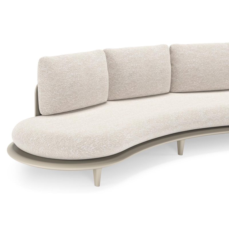 Bomero loungeset in beige aluminium met tundra sand all weather sunbrella® luxe kussen