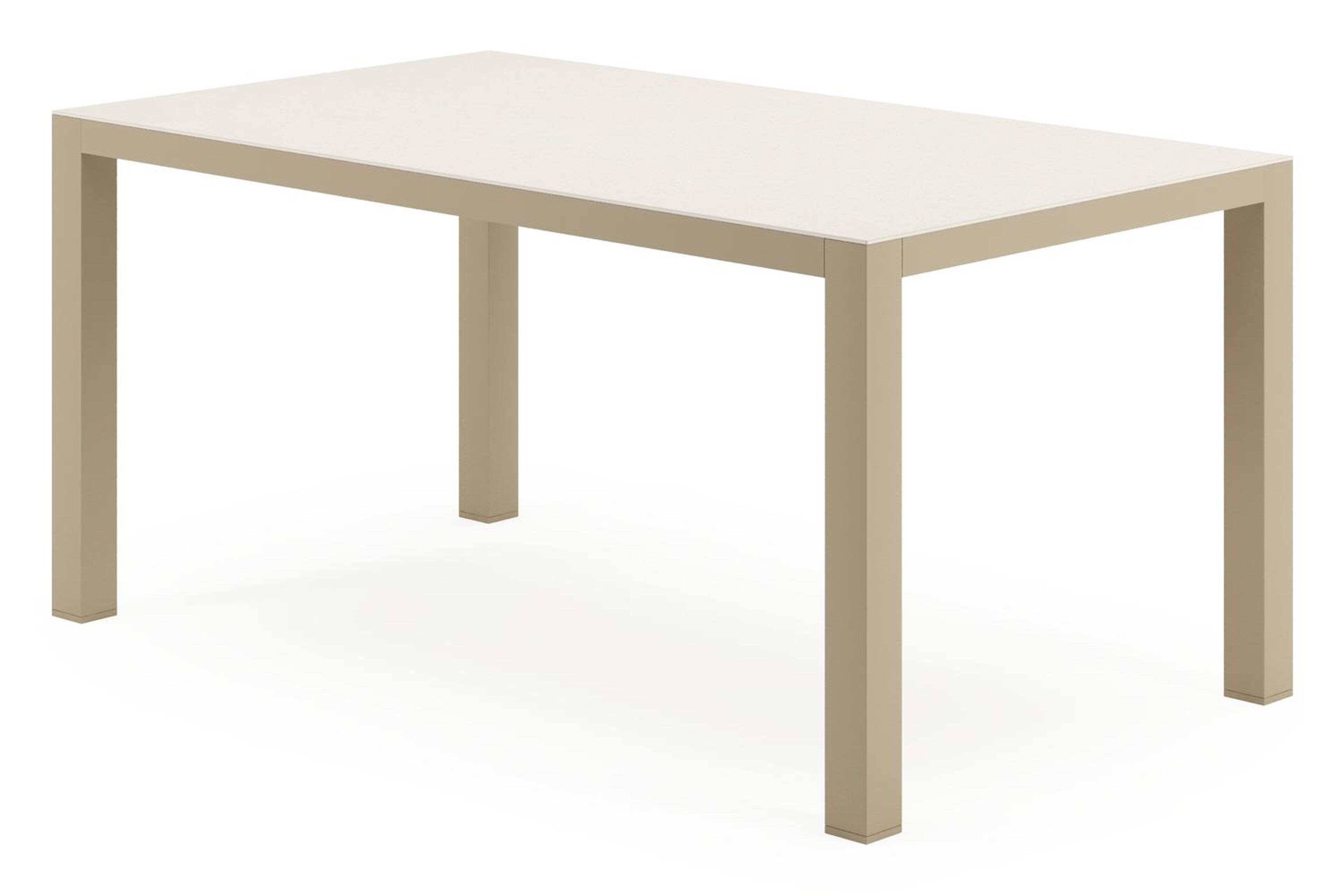 Table de jardin Varese rectangulaire en aluminium beige et sintered stone Crema minerale - Lg. 160 x Lrg. 92 x Haut. 73.5 cm