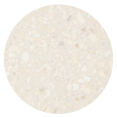 Fano tuintafel rond in wit aluminium en volkeramiek retrostone - Dia. 85 x H 75 cm