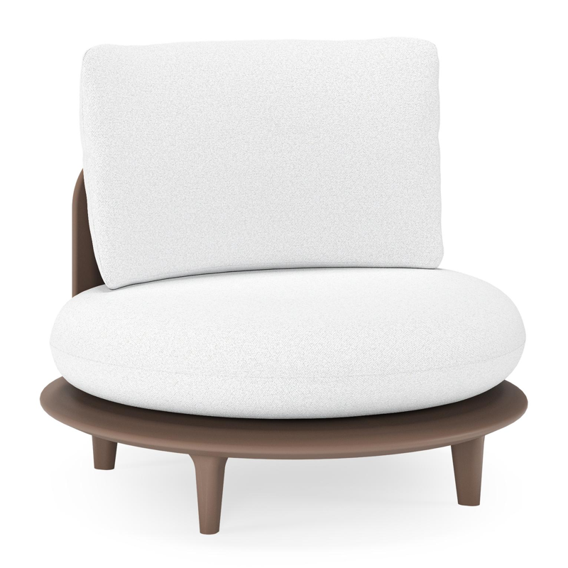 Bomero loungestoel in taupe aluminium met ego birch all weather solica kussen