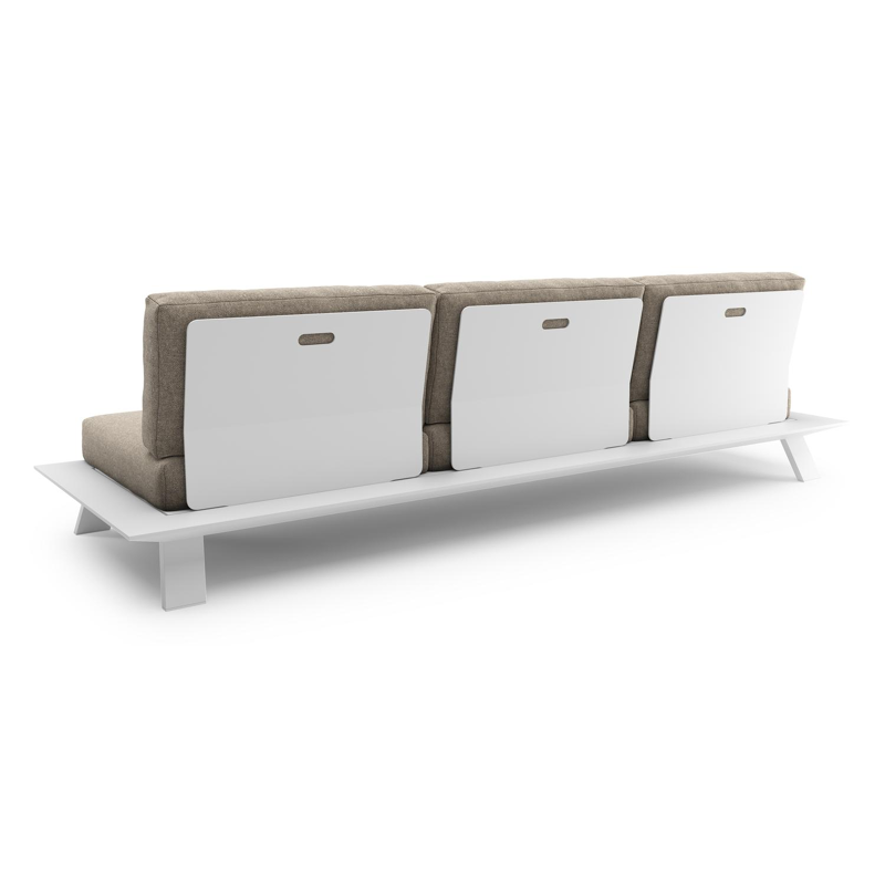 Cesano loungebank in wit aluminium met chartres pewter all weather Sunbrella® luxe kussen