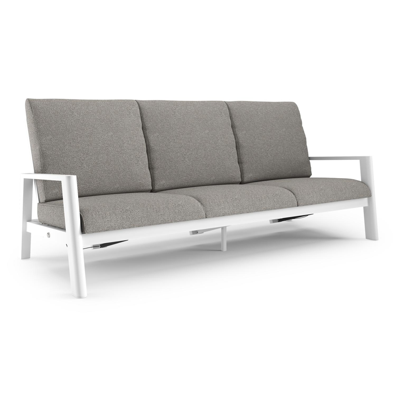 Cirello loungebank in wit aluminium met tundra charcoal all weather sunbrella® luxe kussen