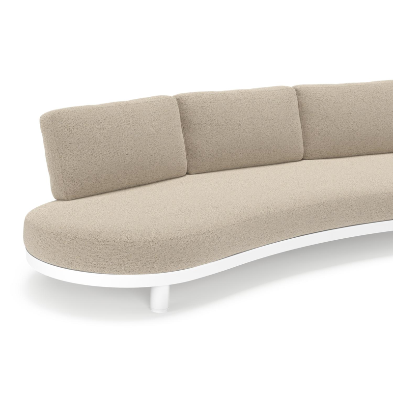 Donato loungebank in wit aluminium met all weather cosytica Marbella Beige kussen