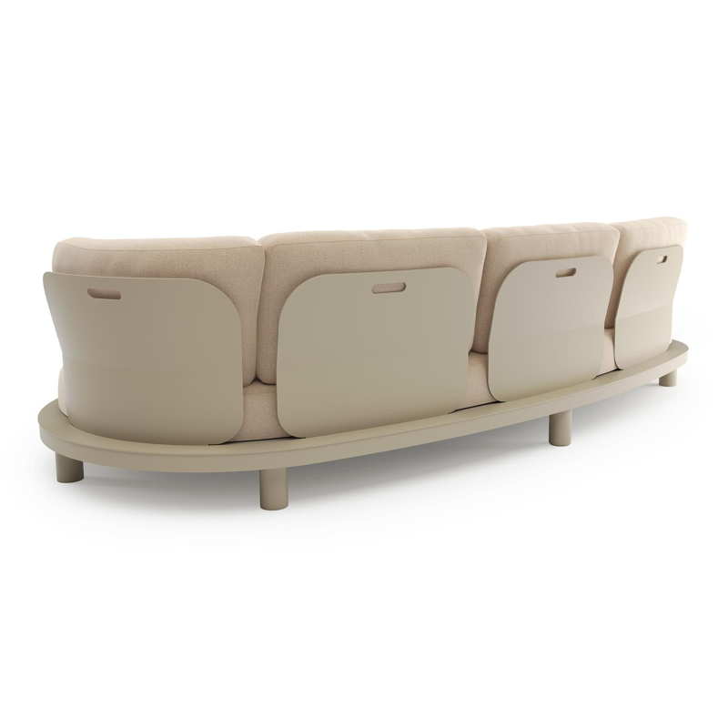 Donato loungebank in beige aluminium met natte heather beige all weather sunbrella® luxe kussen