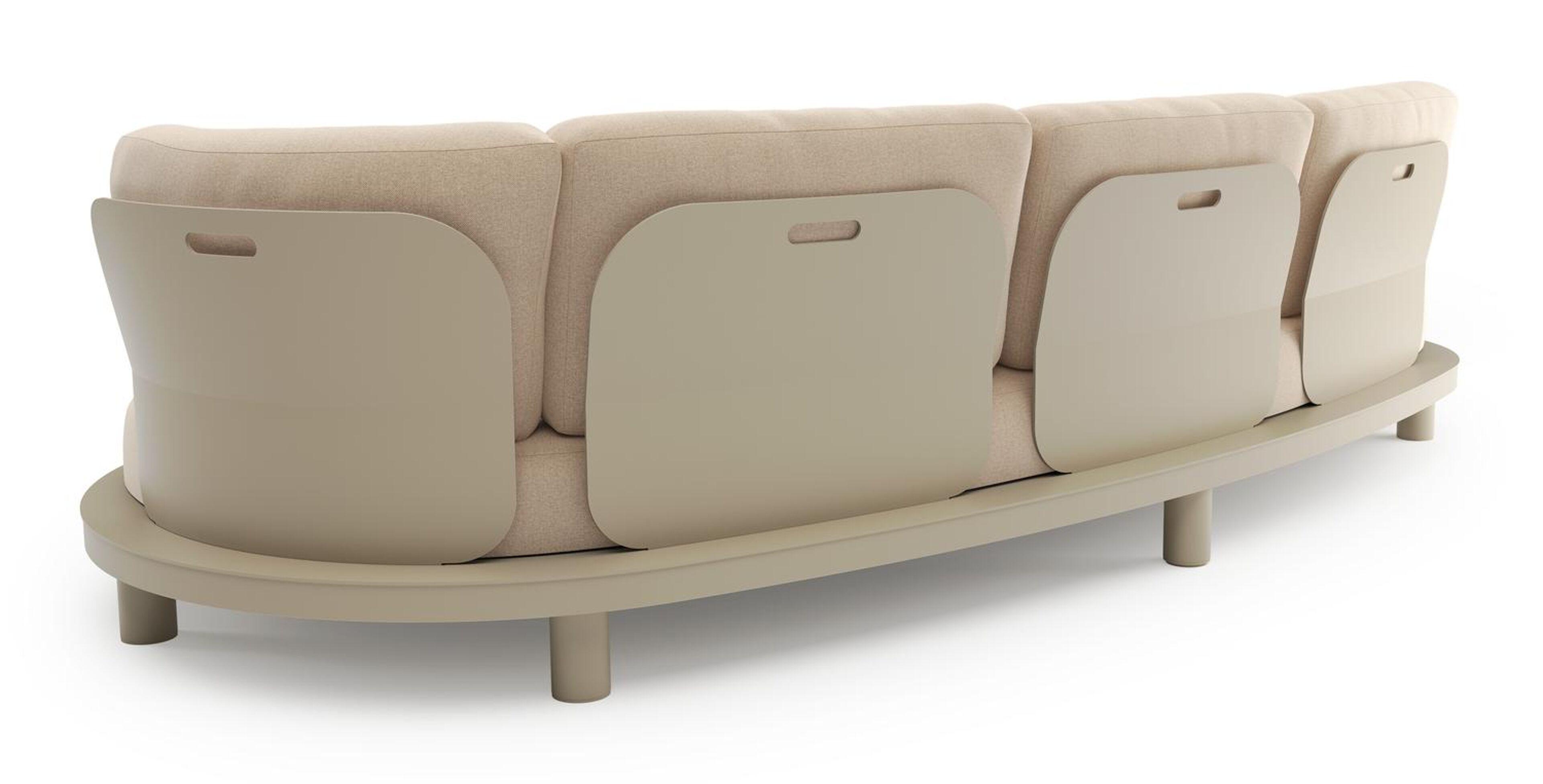 Donato loungebank in beige aluminium met natte heather beige all weather sunbrella® luxe kussen