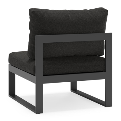 Caldela loungestoel in zwart aluminium met zwart weather+ softtouch kussens