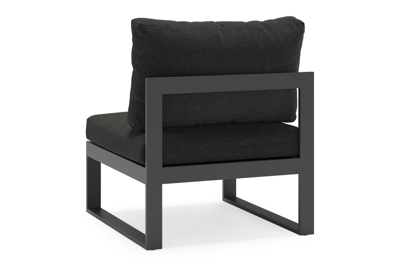 Caldela loungestoel in zwart aluminium met zwart weather+ softtouch kussens