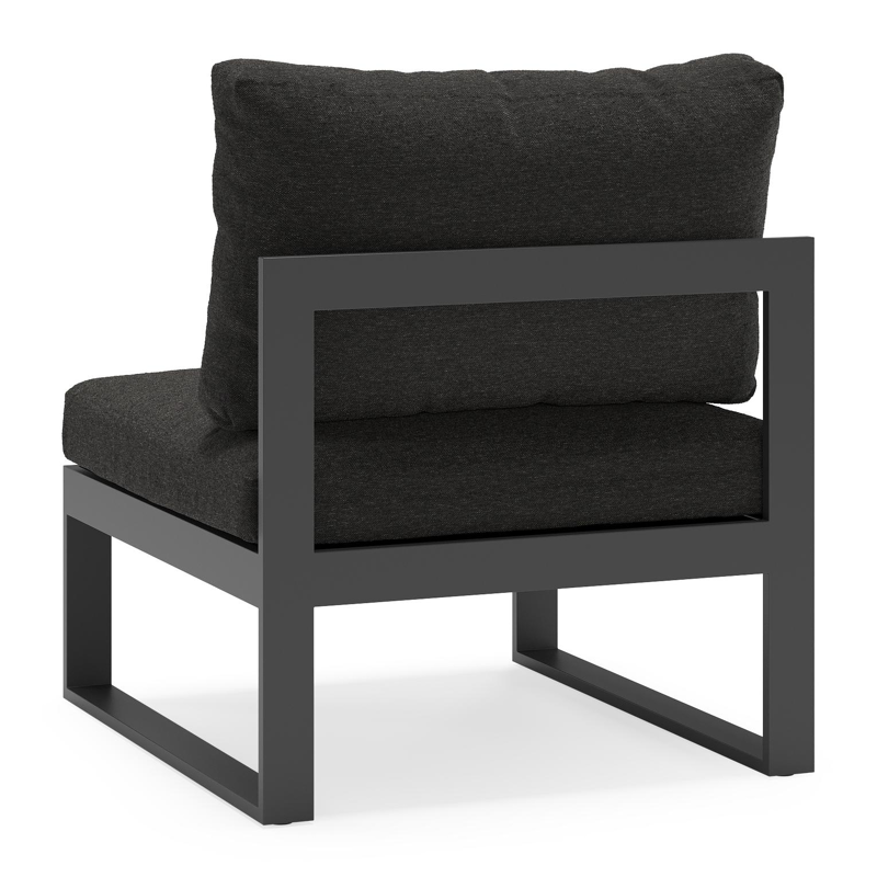 Caldela loungestoel in zwart aluminium met zwart weather+ softtouch kussens