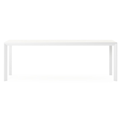 Malito tuintafel rechthoekig in wit aluminium en volkeramiek calista - L 220 x B 70 x H 75 cm