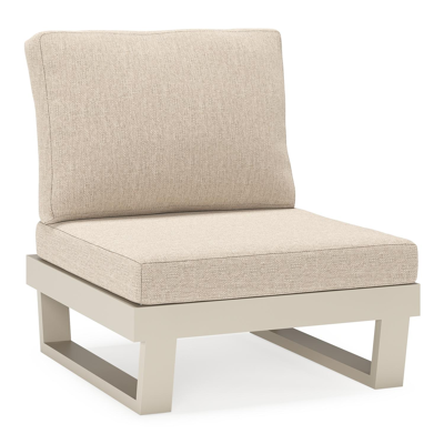 Fauteuil de jardin Modica en aluminium beige avec coussins en weather+ softtouch rustic