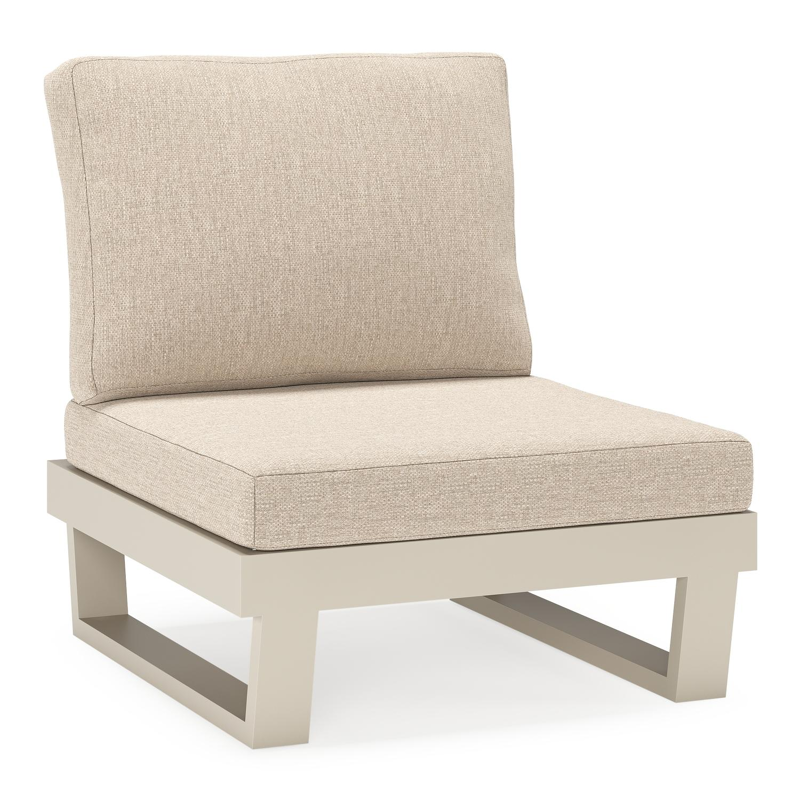 Modica loungestoel in beige aluminium met rustic weather+ softtouch kussens