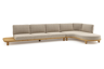 Chaise longue links + 3-zit
