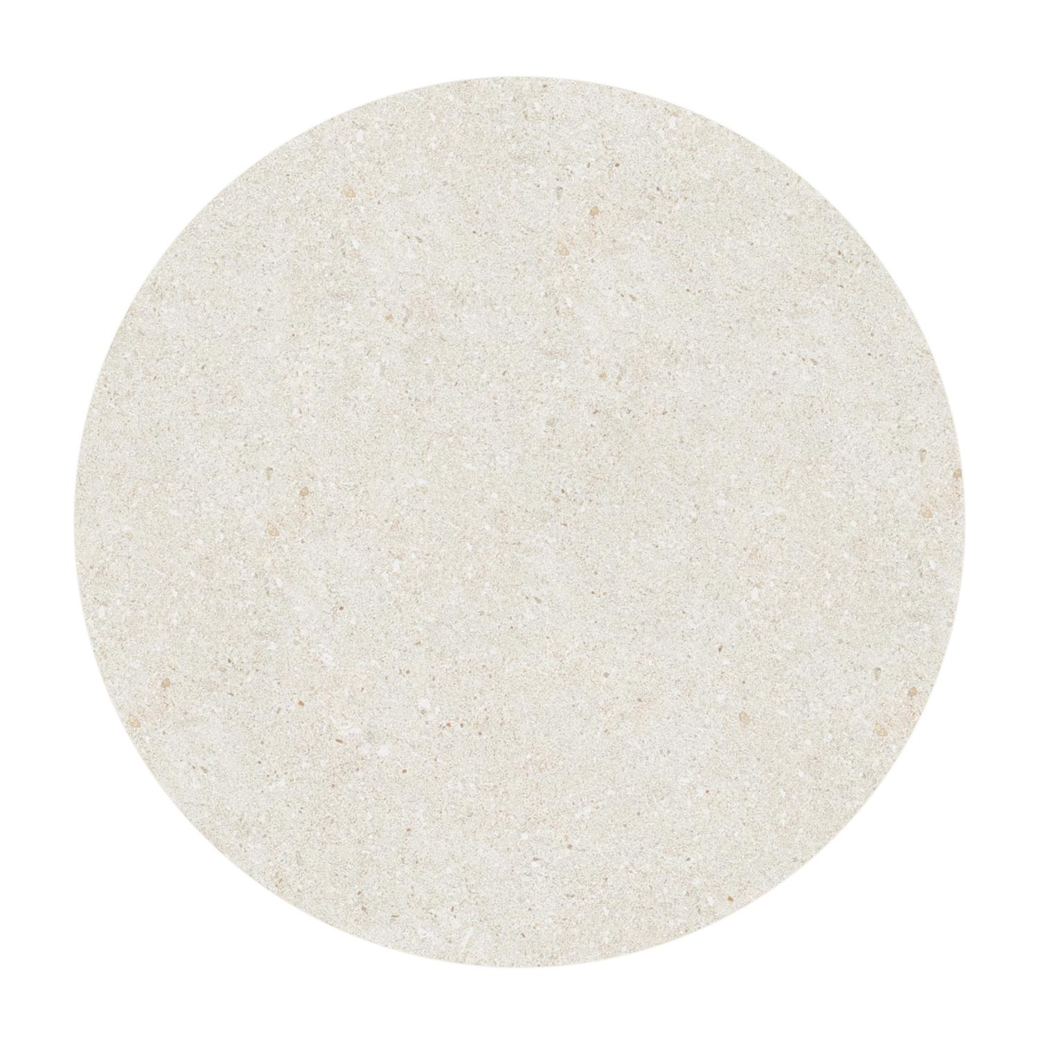 Table de basse low dining Fano ronde en aluminium beige et céramique pleine Shilin - Diam. 65 x Haut. 55 cm