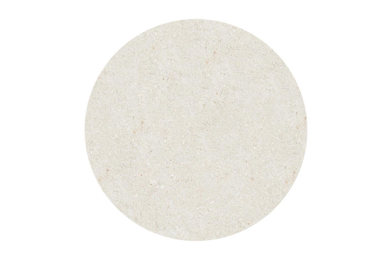 Fano low dining loungetafel rond in beige aluminium en volkeramiek Shilin - Dia. 65 x H 40 cm