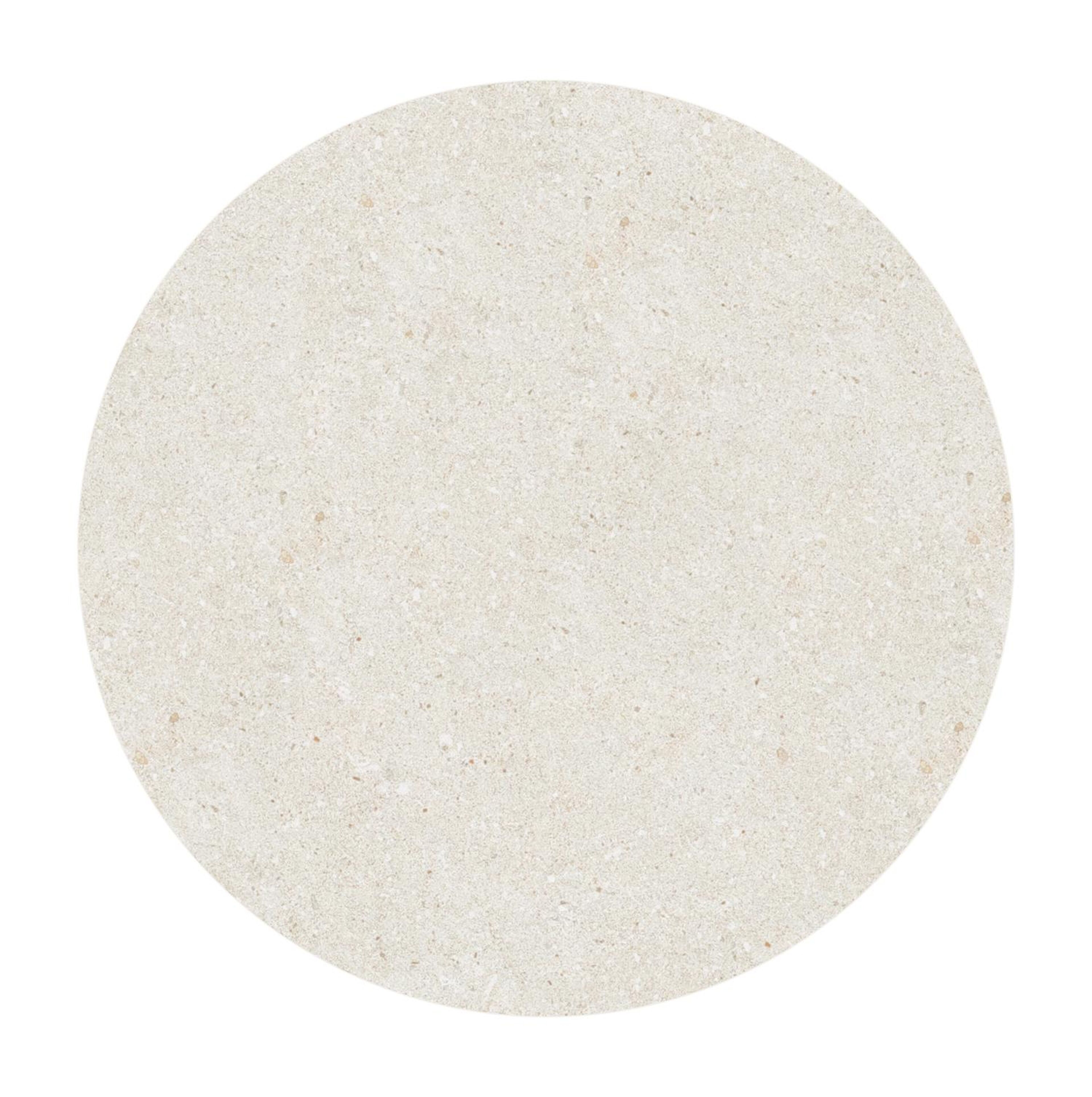 Fano low dining loungetafel rond in beige aluminium en volkeramiek Shilin - Dia. 65 x H 55 cm
