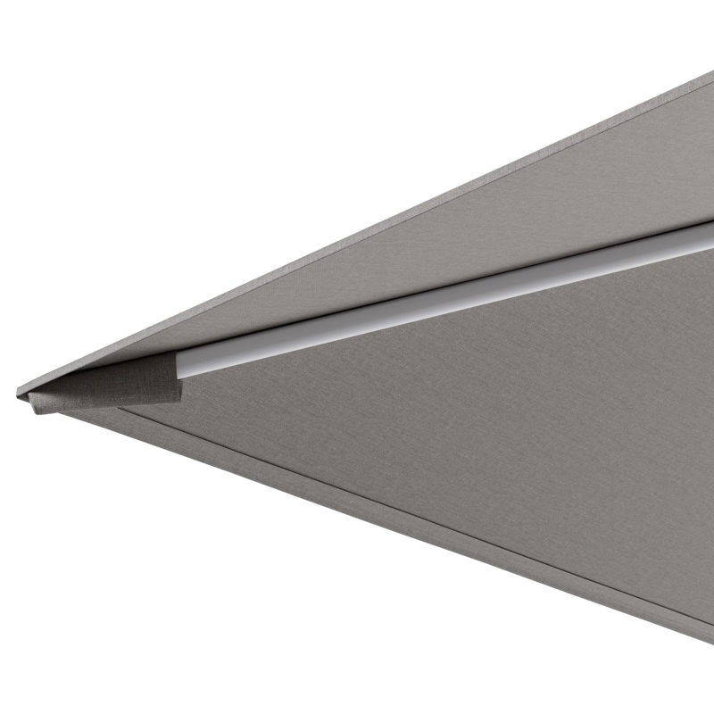 Parasol pendant Calpe en aluminium blanc avec toile de parasol en weather+ softtouch gris - Lg.1 270 x Lg.2 270 cm (sans pied de parasol)