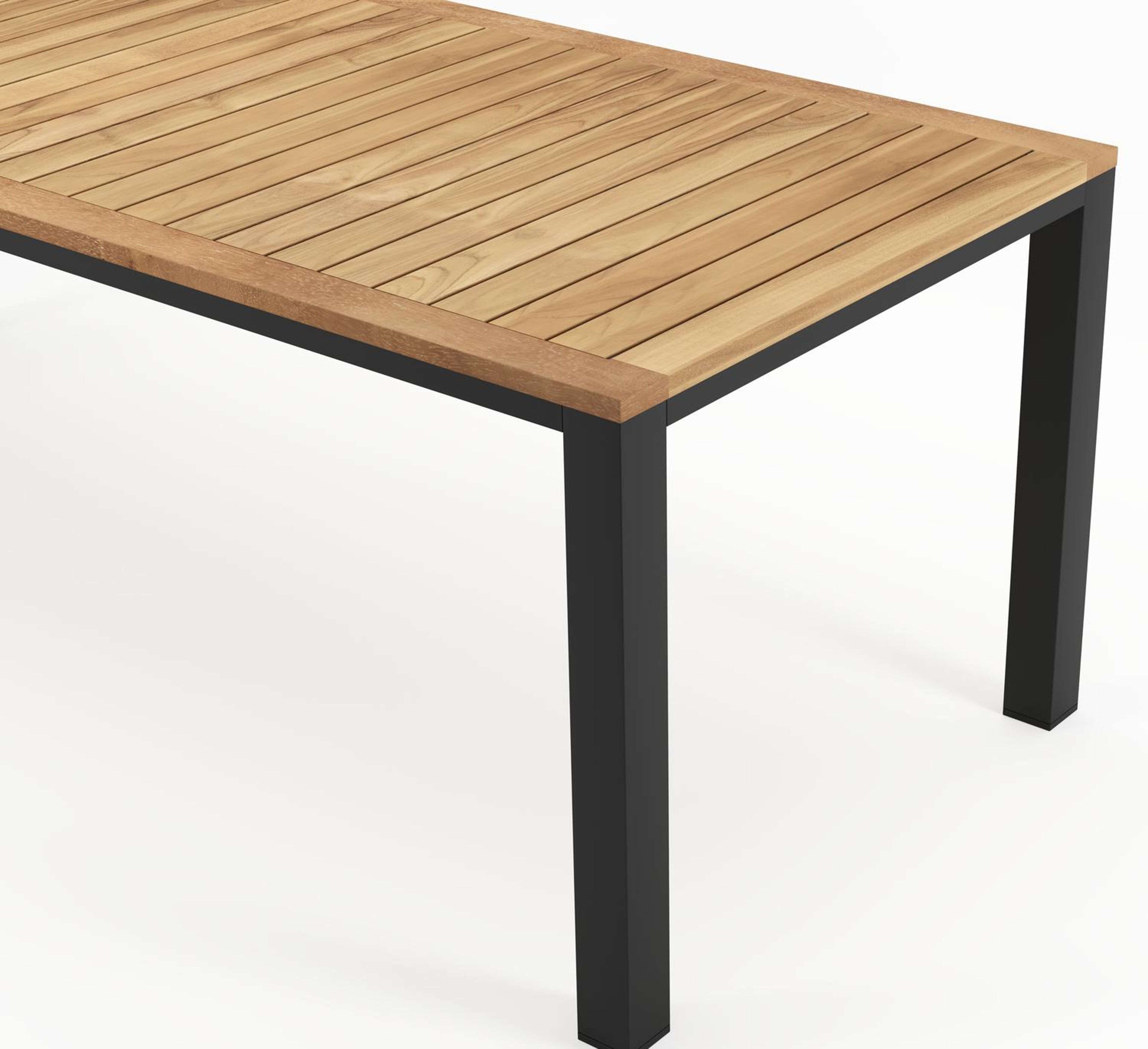 Varese tuinset in zwart aluminium en teak met 6 Amalfi tuinstoelen