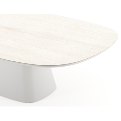 Amico tuintafel bombo xl in wit aluminium en volkeramiek Travertino Bianco - L 270 x B 148 x H 73.5 cm