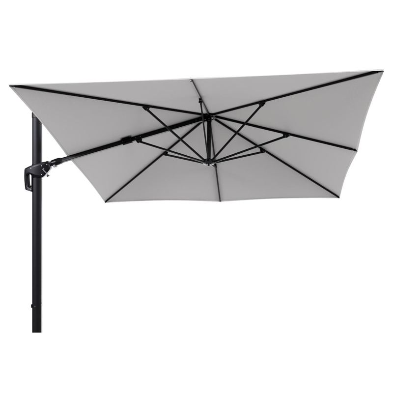 Minore zweefparasol tiltfunctie in zwart aluminium en parasoldoek in All Weather Solica Soul Optik - L1 350 x L2: 350 cm (zonder voet) (zonder voet)