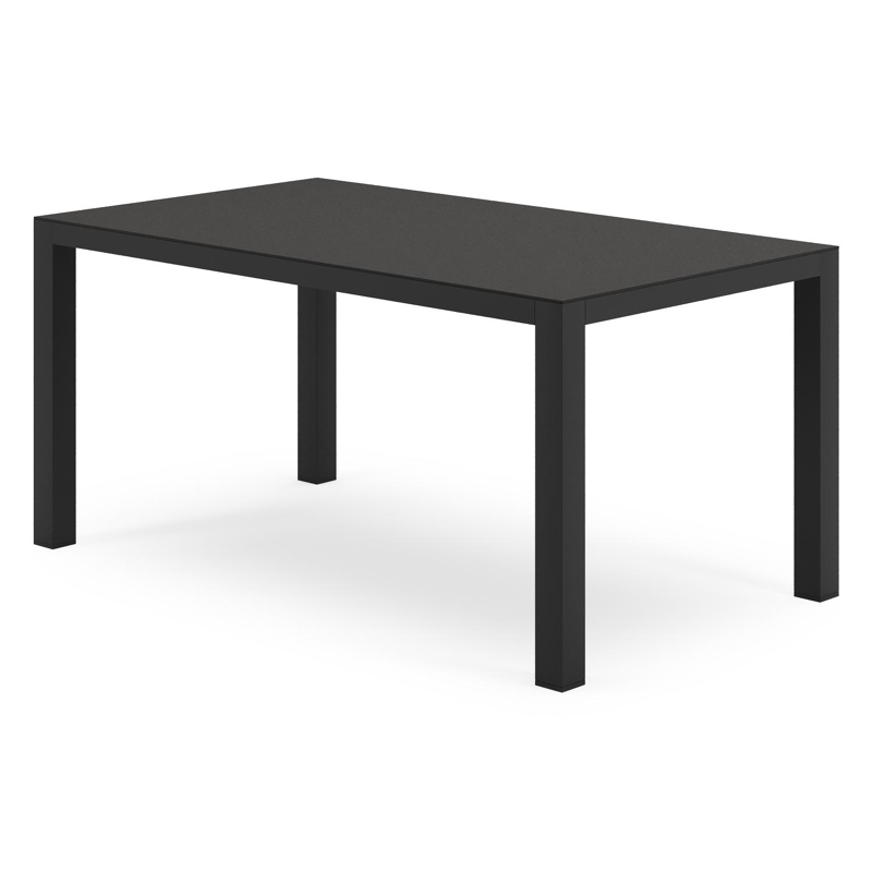 Varese tuintafel rechthoekig in zwart aluminium en sintered stone Notte minerale - L 160 x B 92 x H 73.5 cm