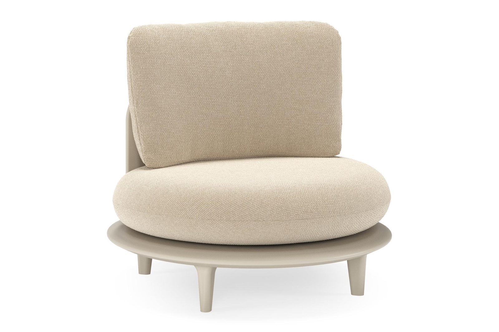 Bomero loungestoel in beige aluminium met althea chalk all weather cosytica kussen