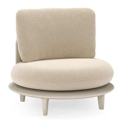 Bomero loungestoel in beige aluminium met althea chalk all weather cosytica kussen