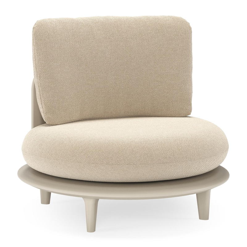 Bomero loungestoel in beige aluminium met althea chalk all weather cosytica kussen