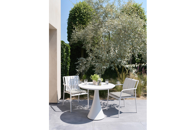 Fano tuintafel rond in wit aluminium - Dia. 85 x H 75 cm