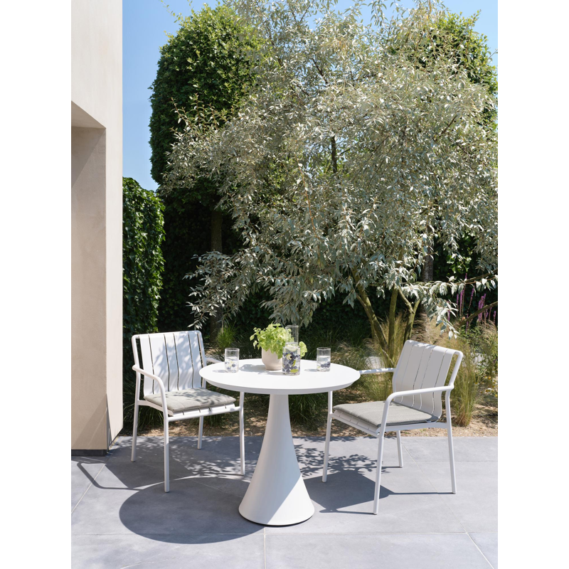 Fano tuintafel rond in wit aluminium - Dia. 85 x H 75 cm