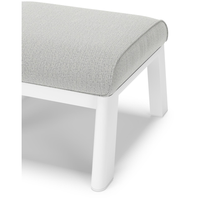 Cirello poef in wit aluminium met savane nimbus all weather sunbrella® luxe kussen