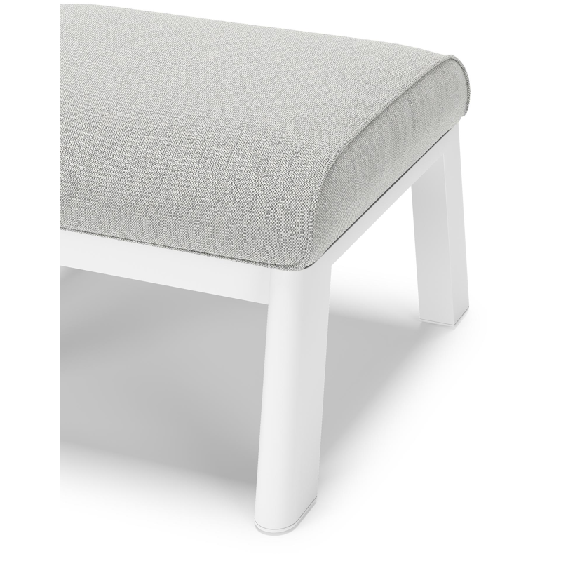 Cirello poef in wit aluminium met savane nimbus all weather sunbrella® luxe kussen